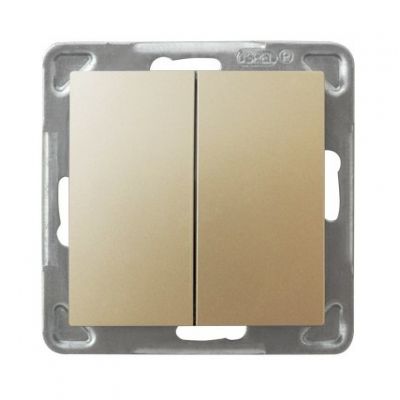 IMPRESJA Przycisk podwójny zwierny kolor złoty metalik ŁP-17Y/m/28 OSPEL (ŁP-17Y/m/28)