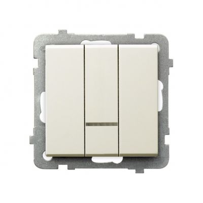 SONATA Łącznik potrójny z podświetleniem pomarańczowym kolor ecru ŁP-13RS/m/27 OSPEL (ŁP-13RS/m/27)