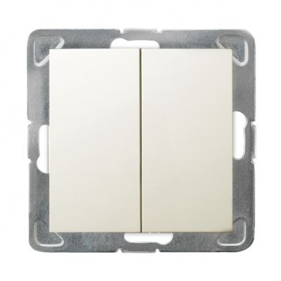 IMPRESJA Łącznik schodowy + pojedynczy jednobiegunowy  kolor ecru ŁP-9Y/m/27 OSPEL (ŁP-9Y/m/27)