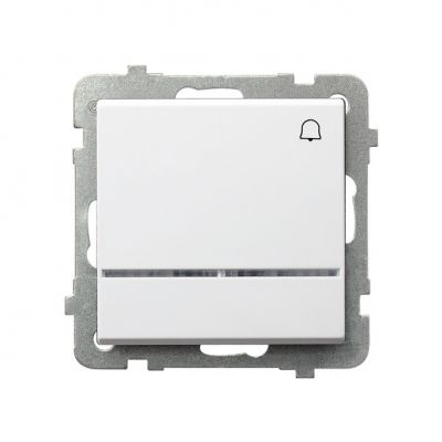 SONATA Przycisk zwierny /dzwonek/ z podświetleniem pomarańczowym kolor biały ŁP-6RS/m/00 OSPEL (ŁP-6RS/m/00)