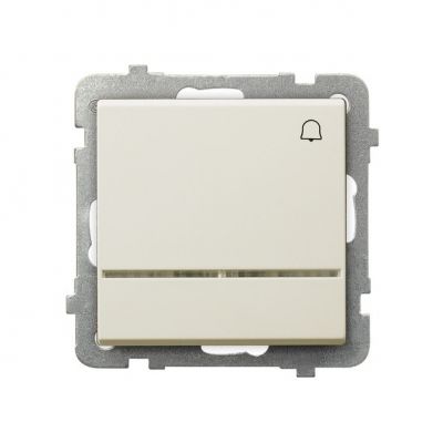 SONATA Przycisk zwierny /dzwonek/ z podświetleniem pomarańczowym kolor ecru ŁP-6RS/m/27 OSPEL (ŁP-6RS/m/27)