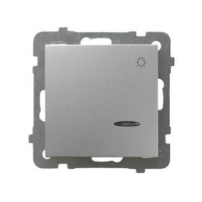 AS Przycisk zwierny /światło/ z podświetleniem niebieskim kolor srebro ŁP-5GS/m/18 OSPEL (ŁP-5GS/m/18)