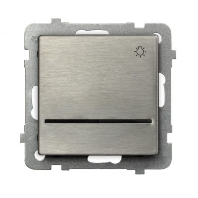 SONATA STAL INOX Przycisk zwierny /światło/ z podświetleniem niebieskim kolor stal inox ŁP-5RMS/m/37 OSPEL (ŁP-5RMS/m/37)