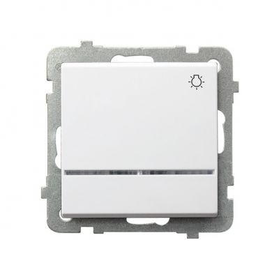 SONATA Przycisk zwierny /światło/ z podświetleniem pomarańczowym kolor biały ŁP-5RS/m/00 OSPEL (ŁP-5RS/m/00)