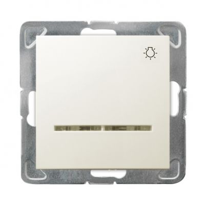 IMPRESJA Przycisk zwierny /światło/ z podświetleniem pomarańczowym kolor ecru ŁP-5YS/m/27 OSPEL (ŁP-5YS/m/27)