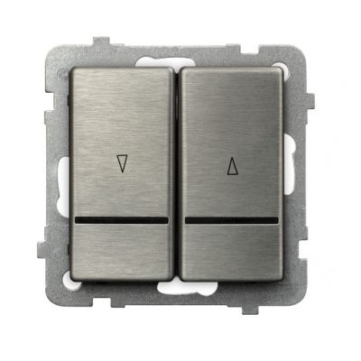 SONATA STAL INOX Przycisk żaluzjowy zwierny z podświetleniem niebieskim kolor stal inox ŁP-7RMS/m/37 OSPEL (ŁP-7RMS/m/37)