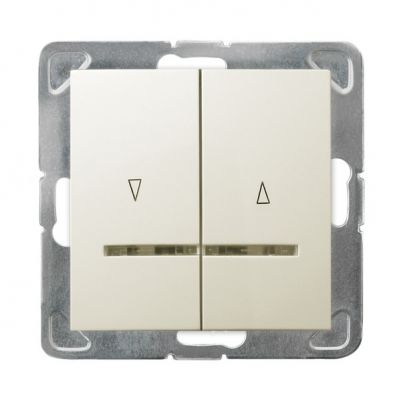 IMPRESJA Przycisk żaluzjowy zwierny z podświetleniem pomarańczowym kolor ecru ŁP-7YS/m/27 OSPEL (ŁP-7YS/m/27)