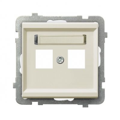 SONATA Pokrywa gniazda podwójnego teleinformatycznego prosta kolor ecru GPK-2R/p/27 OSPEL (GPK-2R/p/27)