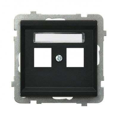 SONATA Pokrywa gniazda podwójnego teleinformatycznego prosta kolor czarny metalik GPK-2R/p/33 OSPEL (GPK-2R/p/33)