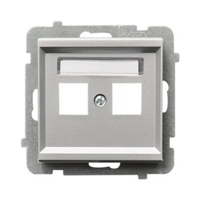 SONATA Pokrywa gniazda podwójnego teleinformatycznego prosta kolor srebro mat GPK-2R/p/38 OSPEL (GPK-2R/p/38)