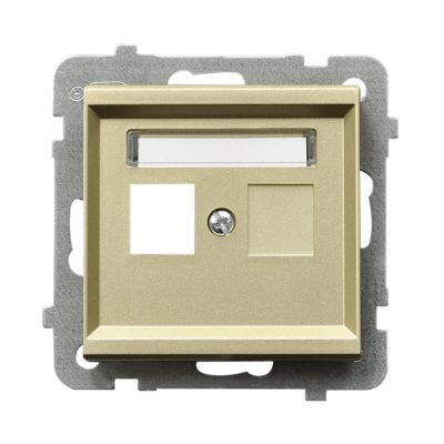 SONATA Pokrywa gniazda podwójnego teleinformatycznego prosta kolor szampański złoty GPK-2R/p/39 OSPEL (GPK-2R/p/39)