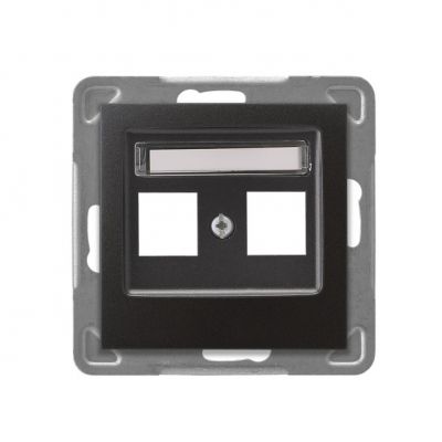 IMPRESJA Pokrywa gniazda podwójnego teleinformatycznego prosta kolor antracyt GPK-2Y/p/50 OSPEL (GPK-2Y/p/50)