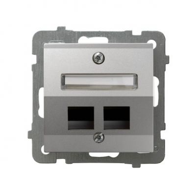 AS Pokrywa gniazda podwójnego teleinformatycznego skośna kolor srebro GPK-2GS/p/18 OSPEL (GPK-2GS/p/18)