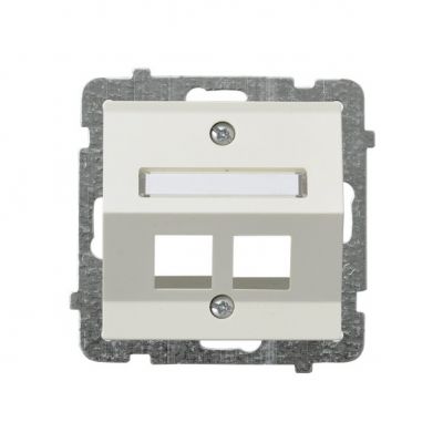 SONATA Pokrywa gniazda podwójnego teleinformatycznego skośna kolor ecru GPK-2RS/p/27 OSPEL (GPK-2RS/p/27)
