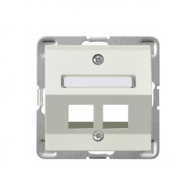 IMPRESJA Pokrywa gniazda podwójnego teleinformatycznego skośna kolor ecru GPK-2YS/p/27 OSPEL (GPK-2YS/p/27)