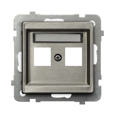 SONATA STAL INOX Pokrywa gniazda podwójnego teleinformatycznego prosta kolor stal inox GPK-2RM/p/37 OSPEL (GPK-2RM/p/37)