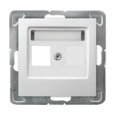 IMPRESJA Obudowa gniazda pojedynczego typu Keystone prosta kolor biały GPK-1Y/p/00 OSPEL (GPK-1Y/p/00)