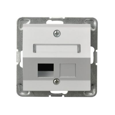 IMPRESJA Obudowa gniazda pojedynczego typu Keystone skośna kolor biały GPK-1YS/p/00 OSPEL (GPK-1YS/p/00)
