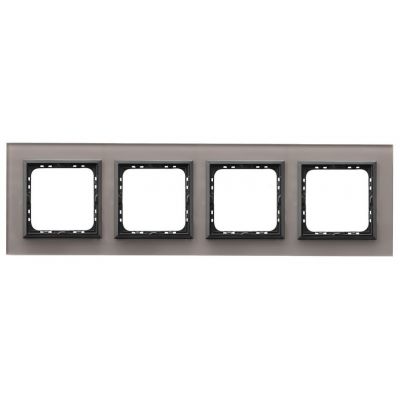 SONATA Ramka poczwórna kolor szare szkło R-4RGC/41/25 OSPEL (R-4RGC/41/25)