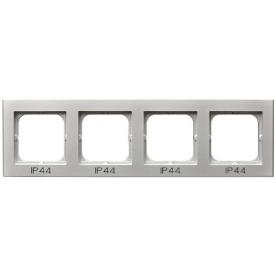 SONATA Ramka poczwórna do łączników IP44 kolor srebro mat RH-4R/38 OSPEL (RH-4R/38)
