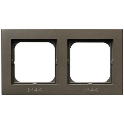 SONATA Ramka podwójna do łączników IP44 kolor czekoladowy metalik RH-2R/40 OSPEL (RH-2R/40)
