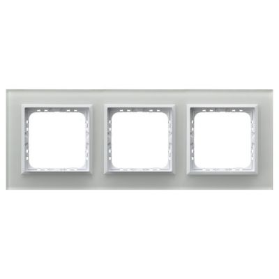 SONATA Ramka potrójna kolor białe szkło R-3RGC/31/00 OSPEL (R-3RGC/31/00)