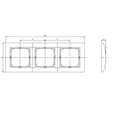 IMPRESJA Ramka potrójna do łączników IP44 kolor biały RH-3Y/00 OSPEL (RH-3Y/00)