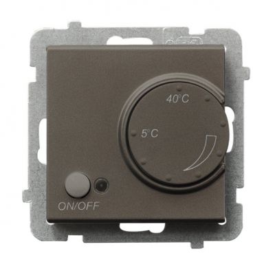 SONATA Regulator temperatury z czujnikiem napowietrznym kolor czekoladowy metalik RTP-1RN/m/40 OSPEL (RTP-1RN/m/40)