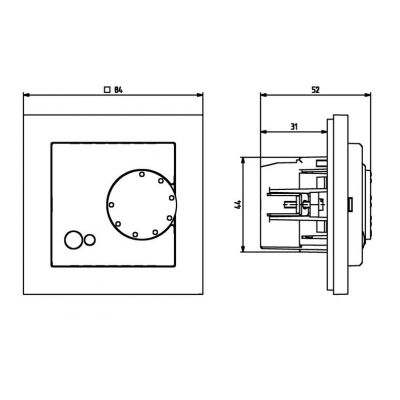 SONATA Regulator temperatury z czujnikiem podpodłogowym kolor ecru RTP-1R/m/27 OSPEL (RTP-1R/m/27)