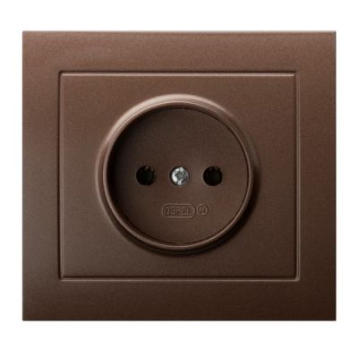 KIER Gniazdo pojedyncze kolor brązowy metalik GP-1W/52 OSPEL (GP-1W/52)