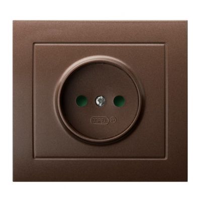 KIER Gniazdo pojedyncze z przesłonami torów prądowych kolor brązowy metalik GP-1WP/52 OSPEL (GP-1WP/52)