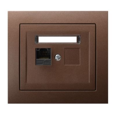 KIER Gniazdo komputerowe pojedyncze kat. 5e MMC kolor brązowy metalik GPK-1W/K/52 OSPEL (GPK-1W/K/52)
