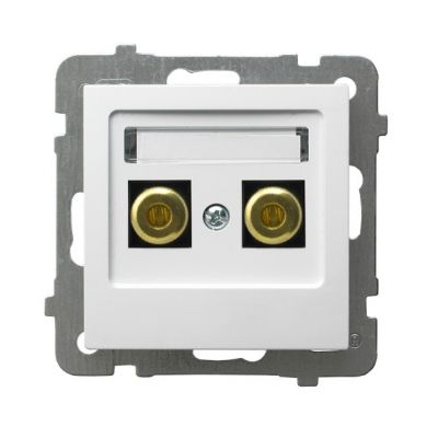 AS Gniazdo głośnikowe pojedyncze kolor biały GGN-1G/m/00 OSPEL (GGN-1G/m/00)