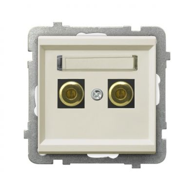 SONATA Gniazdo głośnikowe pojedyncze kolor ecru GGN-1R/m/27 OSPEL (GGN-1R/m/27)