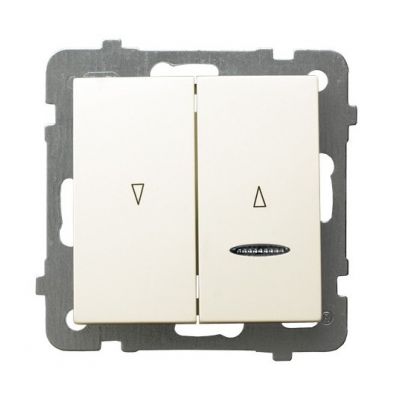 AS Łącznik żaluzjowy z podświetleniem pomarańczowym z blokadą mechaniczną kolor ecru ŁP-7GBS/m/27 OSPEL (ŁP-7GBS/m/27)