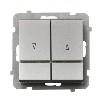 SONATA Łącznik żaluzjowy z podświetleniem niebieskim z blokadą mechaniczną kolor srebro mat ŁP-7RBS/m/38 OSPEL (ŁP-7RBS/m/38)
