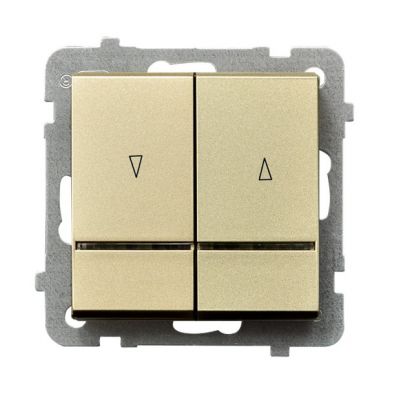 SONATA Łącznik żaluzjowy z podświetleniem niebieskim z blokadą mechaniczną kolor szampański złoty ŁP-7RBS/m/39 OSPEL (ŁP-7RBS/m/39)