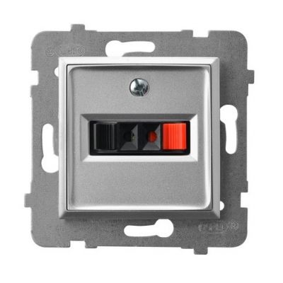 ARIA Gniazdo głośnikowe pojedyncze kolor srebro GG-1U/m/18 OSPEL (GG-1U/m/18)