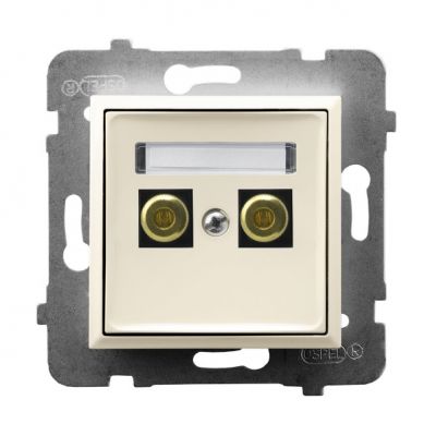 ARIA Gniazdo głośnikowe pojedyncze kolor ecru GGN-1U/m/27 OSPEL (GGN-1U/m/27)