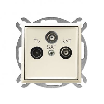 ARIA Gniazdo antenowe RTV-SAT z dwoma wyjściami SAT kolor ecru GPA-U2S/m/27 OSPEL (GPA-U2S/m/27)