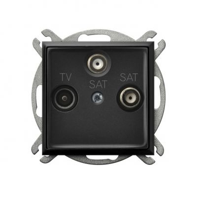 ARIA Gniazdo antenowe RTV-SAT z dwoma wyjściami SAT kolor czarny metalik GPA-U2S/m/33 OSPEL (GPA-U2S/m/33)