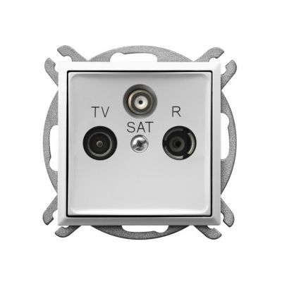 ARIA Gniazdo antenowe RTV-SAT końcowe kolor biały GPA-US/m/00 OSPEL (GPA-US/m/00)