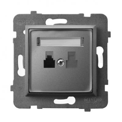 ARIA Gniazdo telefoniczne pojedyncze kolor szary mat GPT-1U/m/70 OSPEL (GPT-1U/m/70)