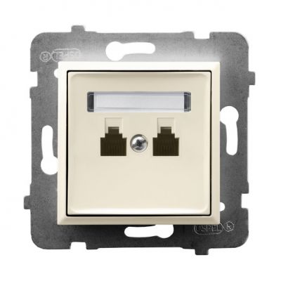 ARIA Gniazdo telefoniczne podwójne niezależne kolor ecru GPT-2UN/m/27 OSPEL (GPT-2UN/m/27)
