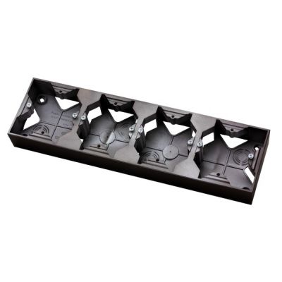 ARIA Puszka instalacyjna poczwórna kolor czarny metalik PNP-4U/33 OSPEL (PNP-4U/33)