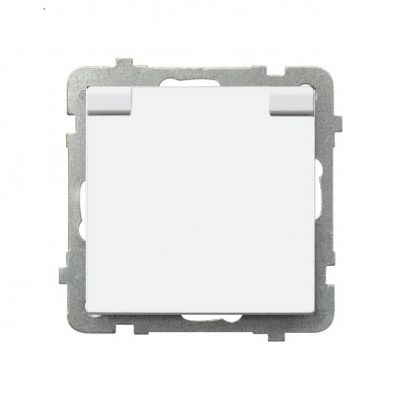 SONATA Gniazdo bryzgoszczelne z uziemieniem IP44 z przesłonami torów prądowych klapka w kolorze wyrobu kolor biały GPH-1RZP/m/00/w OSPEL (GPH-1RZP/m/00/w)