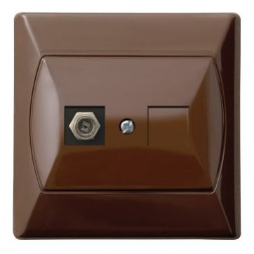 AKCENT Gniazdo antenowe typu F pojedyncze kolor brązowy GPA-1AF/24 OSPEL (GPA-1AF/24)