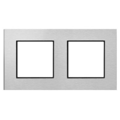 ARIA Ramka podwójna kolor szczotkowane aluminium R-2UAC/62/25 OSPEL (R-2UAC/62/25)