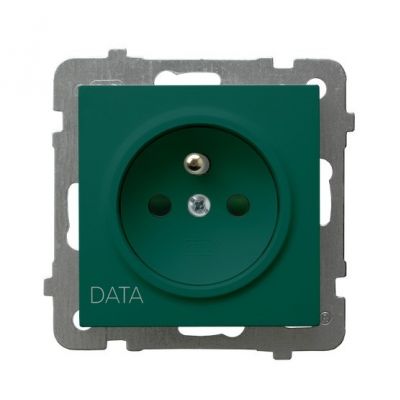 AS Gniazdo pojedyncze z uziemieniem DATA z przesłonami torów prądowych kolor zielony GP-1GZDP/m/12 OSPEL (GP-1GZDP/m/12)