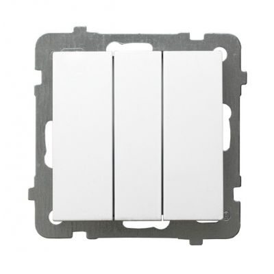 AS ANTYBAKTERYJNY Przycisk potrójny zwierny produkt zawiera nanocząsteczki srebra kolor biały ŁP-24GA/m/00 OSPEL (ŁP-24GA/m/00)
